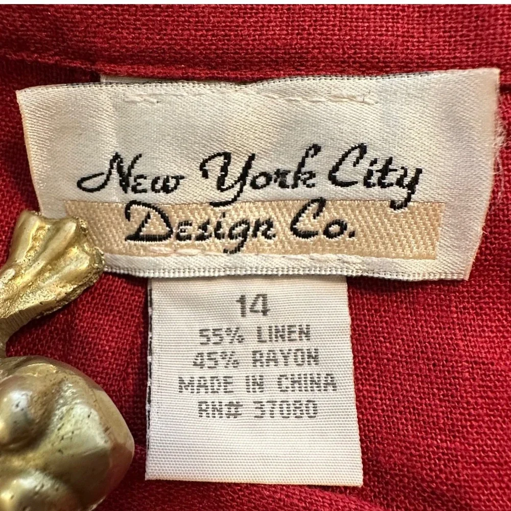 Vintage New York City Design Co Linen Blend Maxi Skirt Tagged 14 Fits 10/12